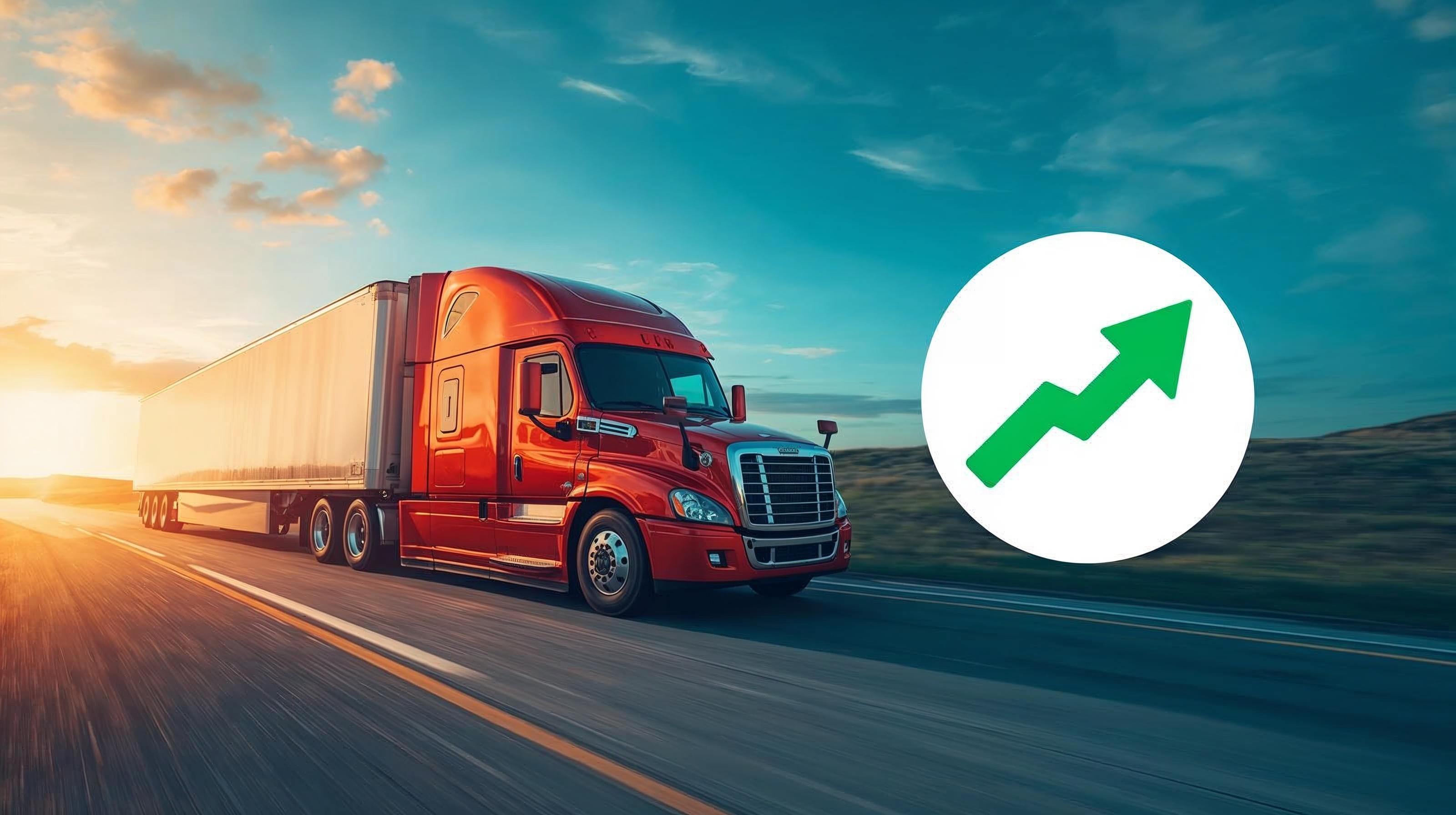 A vibrant red truck on the road